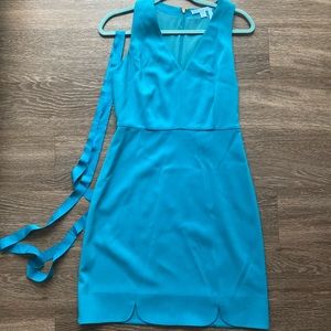 Draper James Teal Blue V Neck Sleeveless Sheath